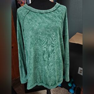 White Birch Forest Green Top